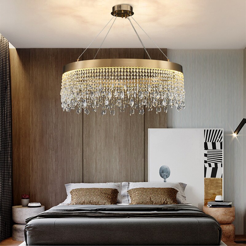 Lustre couronne de pampilles en cristal Tiare