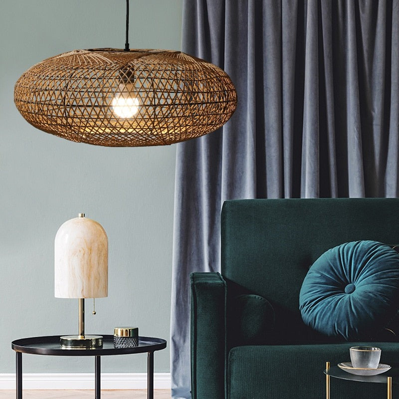 Suspension abat-jour ample en bambou Paillote – vue 4