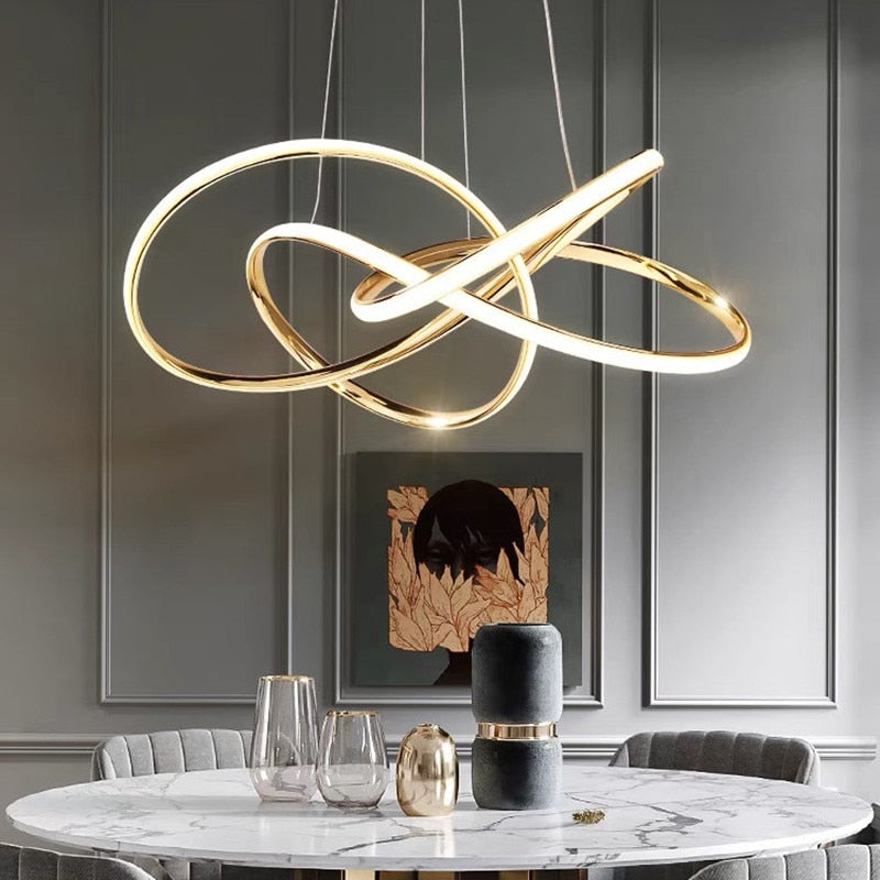Lustre spirale dorée style Art déco Volute, finition dorée – vue 2