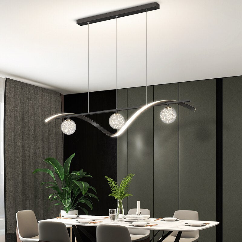 Lustre ondulé doré à variateur Oriflamme – vue 4