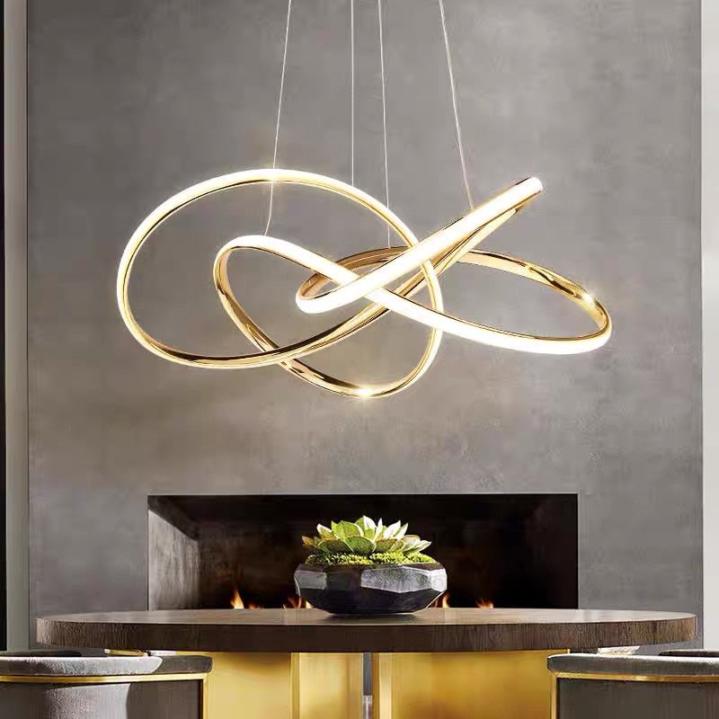 Lustre spirale dorée style Art déco Volute