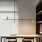 Lustre barre noire à cylindres dorés Pirouette – vue 6