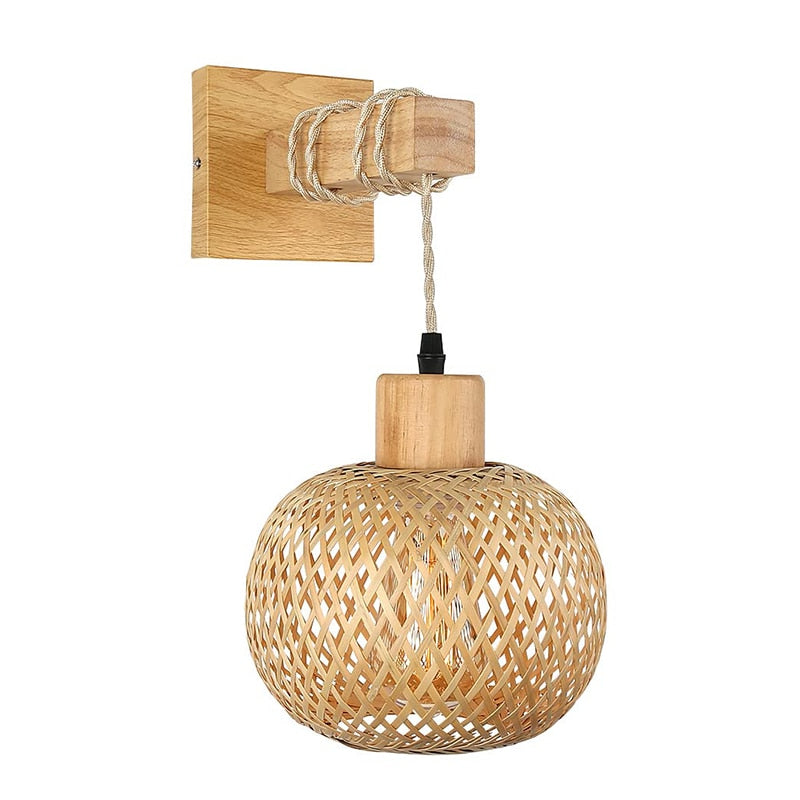 Applique murale globe en osier tressé Nasse – vue 2