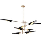 Lustre bras dorés et abat-jour noirs en hélice Sarcelle – vue 4