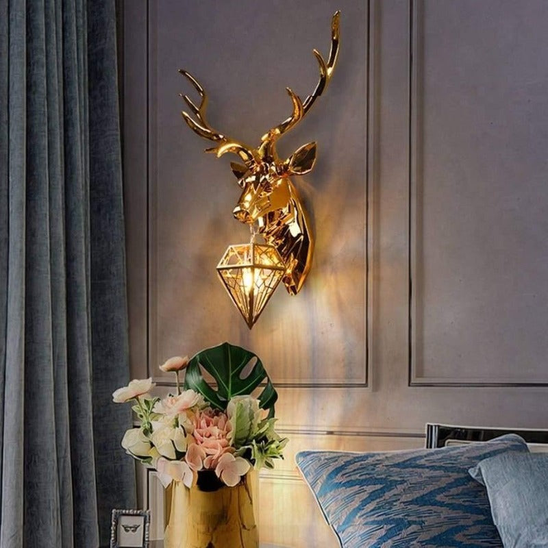 Applique murale tête de cerf dorée Pavillon – vue 5
