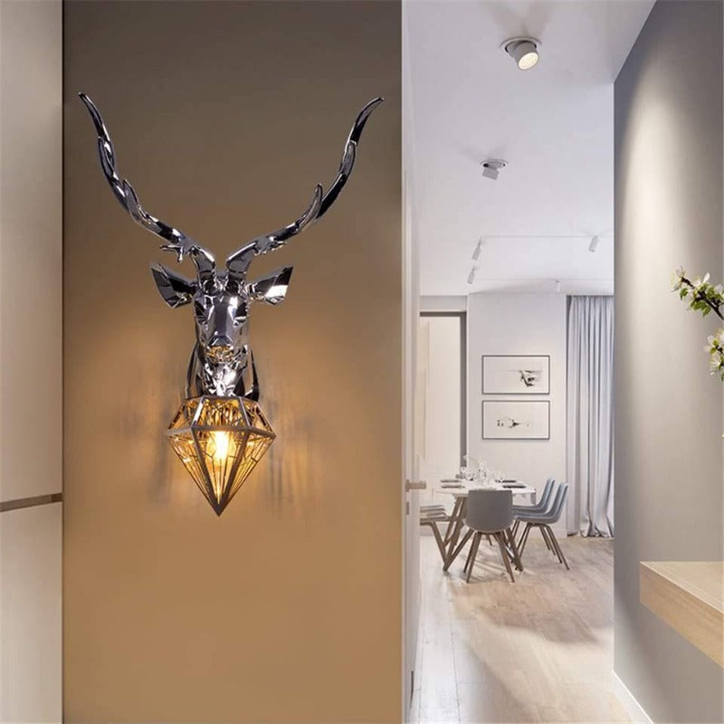 Applique murale tête de cerf dorée Pavillon – vue 7