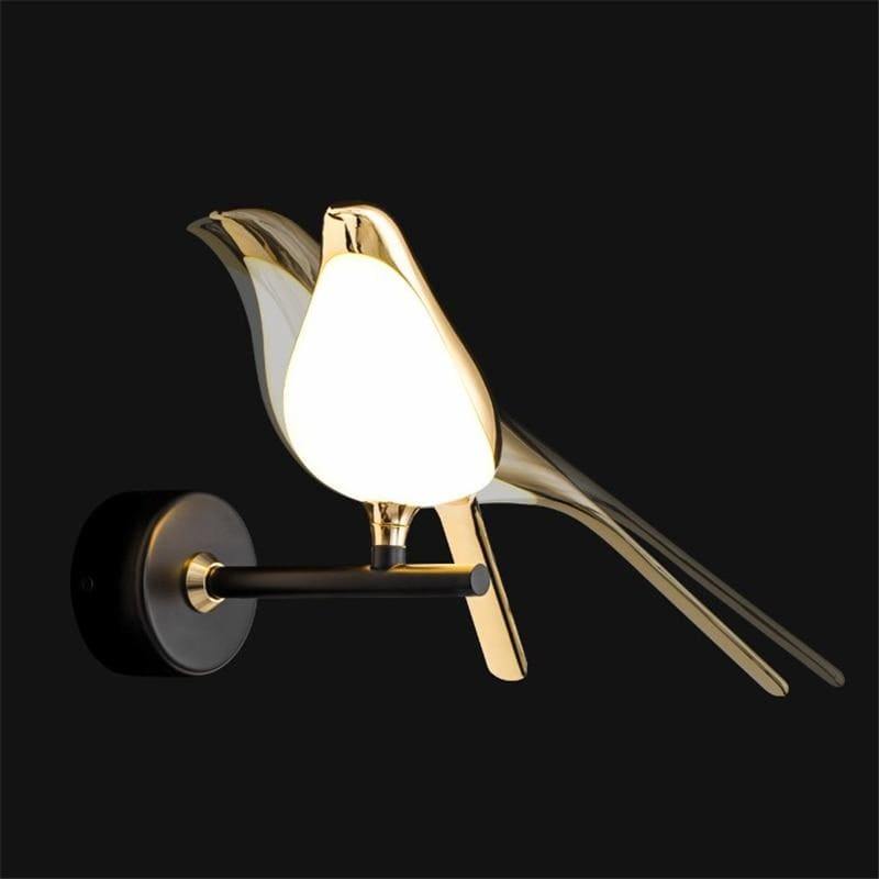 Applique murale oiseau doré en aluminium et acrylique Loriot – vue 4