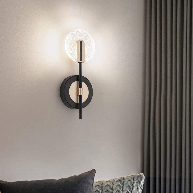 Applique murale deux disques striés en métal et verre Lentille – vue 4