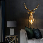 Applique murale tête de cerf dorée Pavillon – vue 4