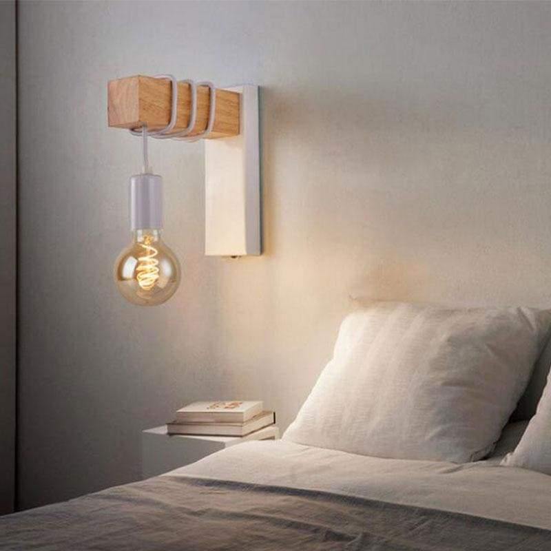 Applique murale bois et métal à ampoule apparente Linteau