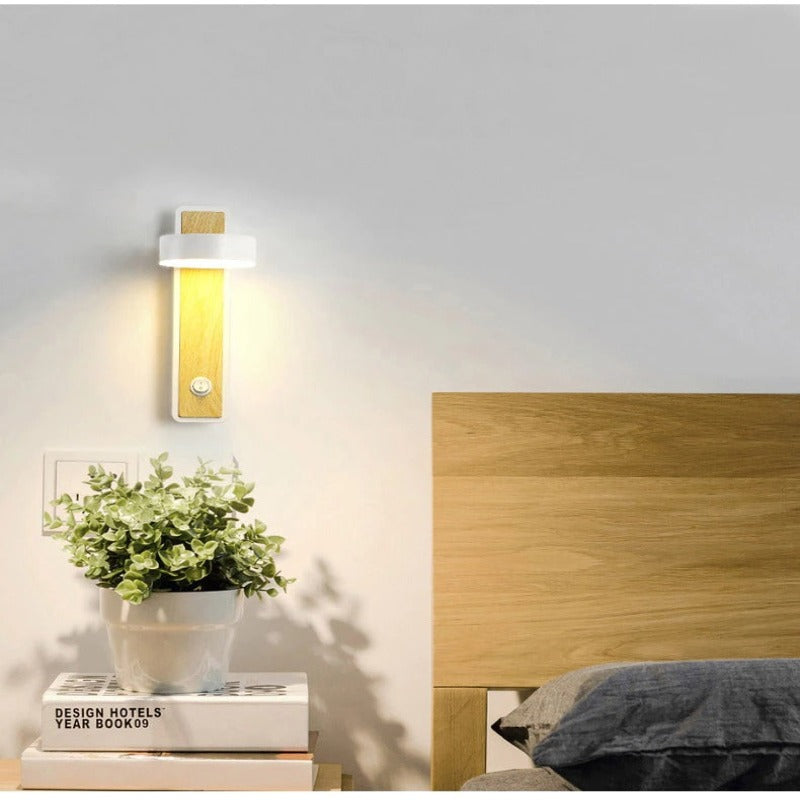 Applique murale lame en bois et tête blanche Lisière – vue 3