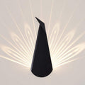 Applique murale paon stylisé en aluminium Ocelle, finition noire