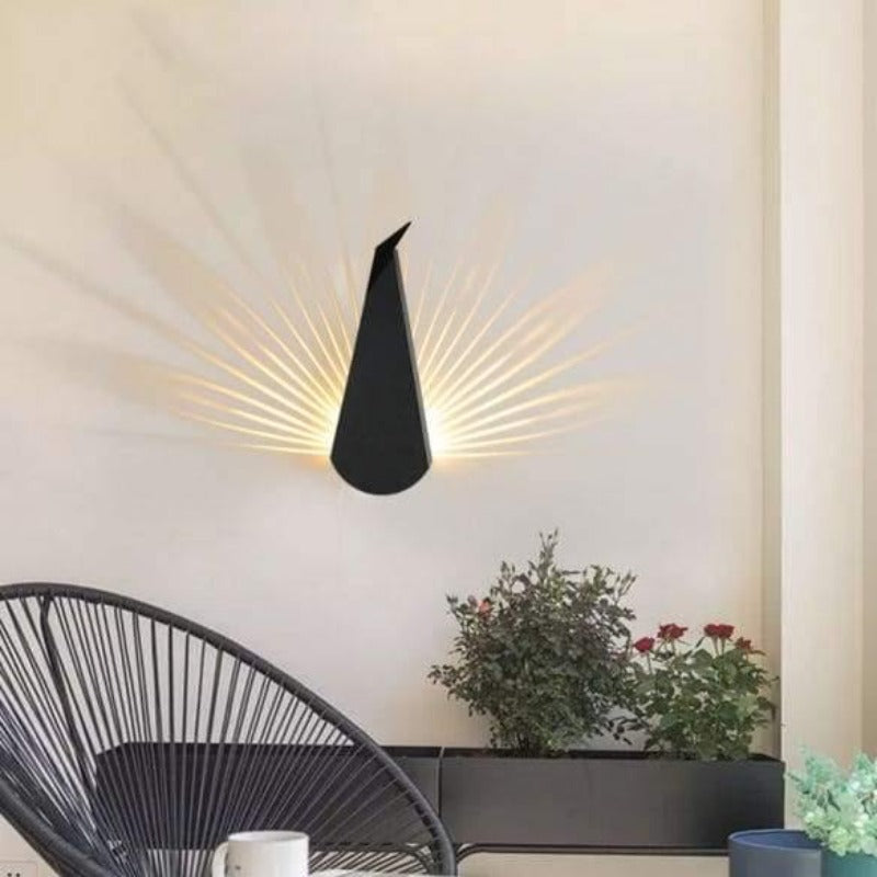 Applique murale paon stylisé en aluminium Ocelle – vue 3