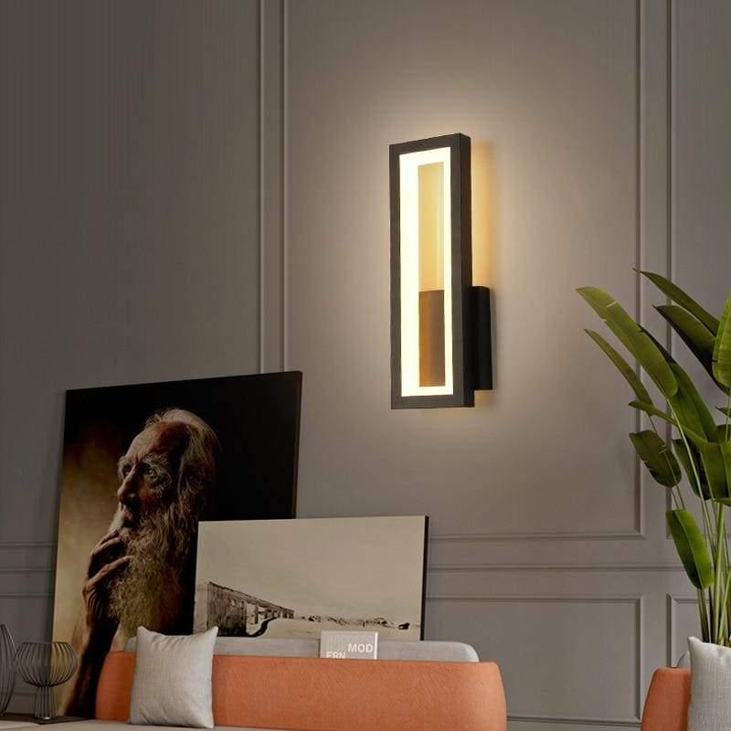 Applique murale rectangle noir et doré Lucarne, finition noire
