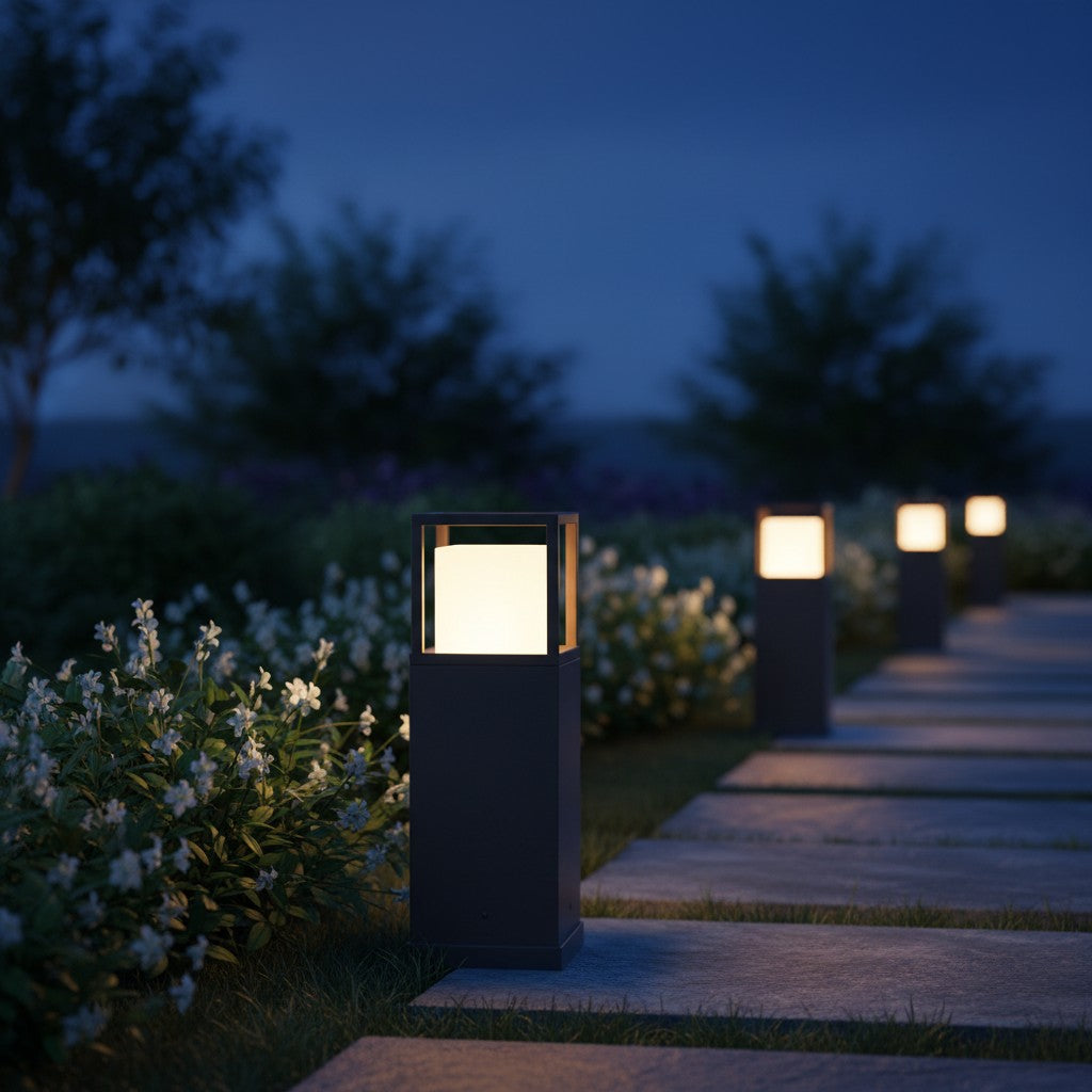 Borne d'extérieur LED en métal anthracite à relier en série Cantera – vue 11