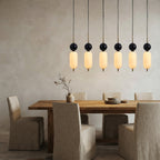 Lustre en verre six suspensions opalines Gamme – mise en situation (visuel d’ambiance)