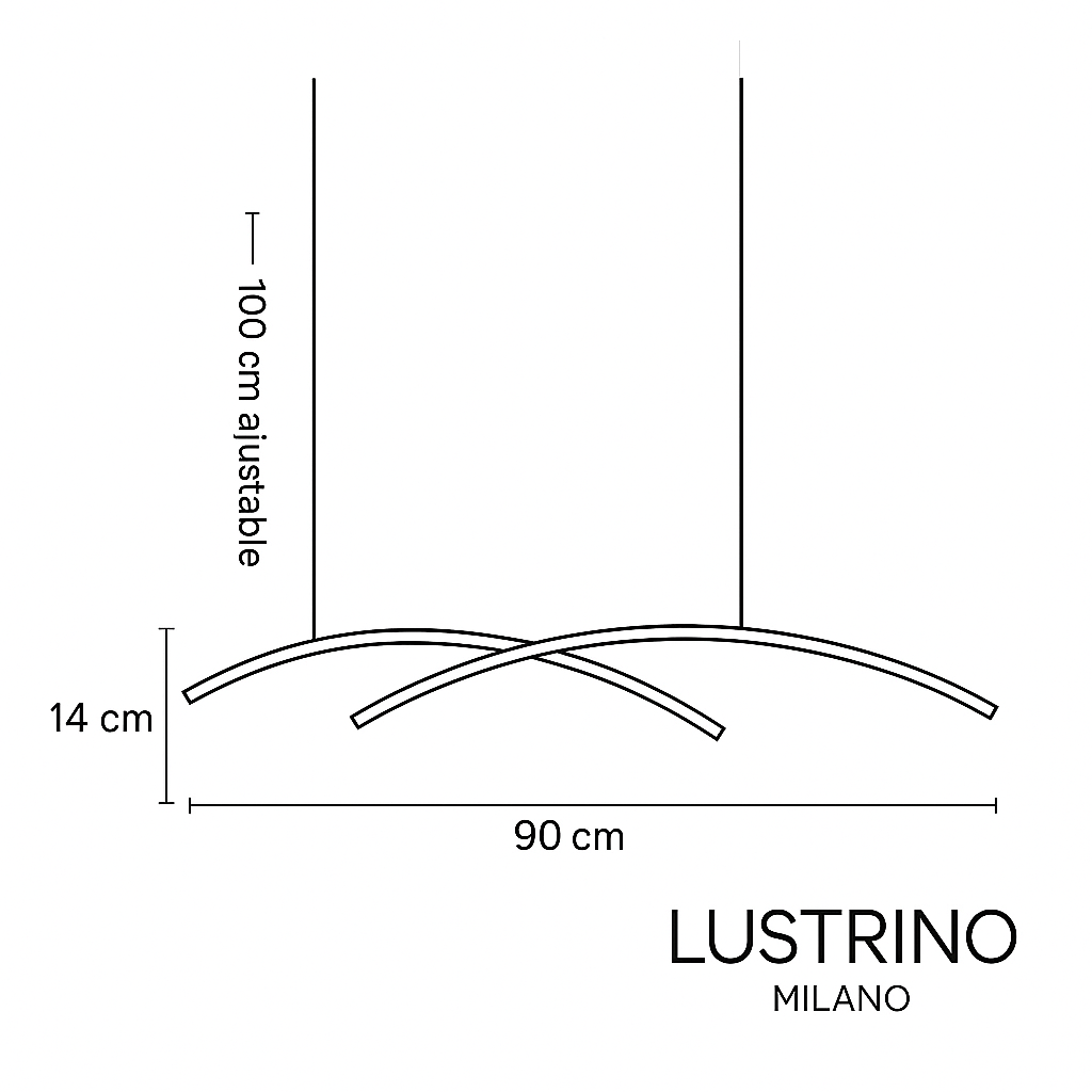 Suspension arc lumineux noir Voûte – vue 6