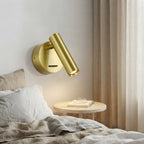 Applique murale orientable dorée spot cylindrique Basson – mise en situation (visuel d’ambiance)