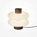 Lampe à poser deux disques blancs en métal marron Ozea