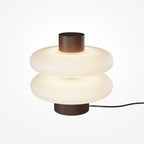 Lampe à poser deux disques blancs en métal marron Ozea
