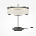 Lampe à poser abat-jour tambour blanc et métal noir Auria