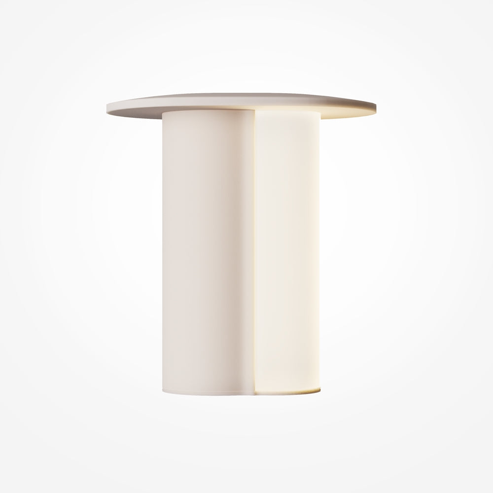 Lampe à poser cylindre en aluminium beige Anza