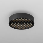 Spot rond en aluminium noir à grille alvéolée Iris