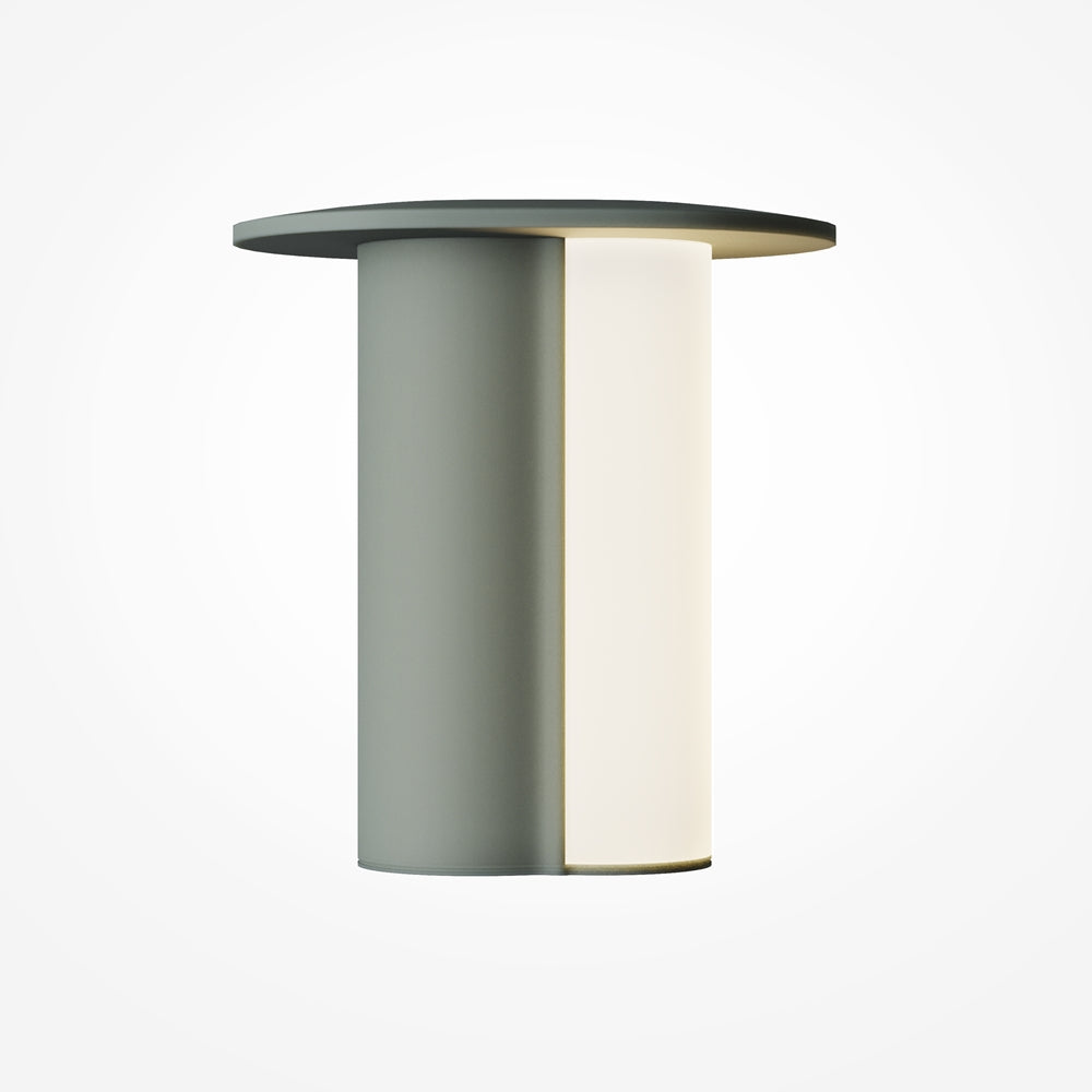 Lampe à poser cylindre en métal vert Kessa