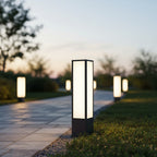 Lampadaire d'extérieur anthracite à diffuseur blanc Roccia