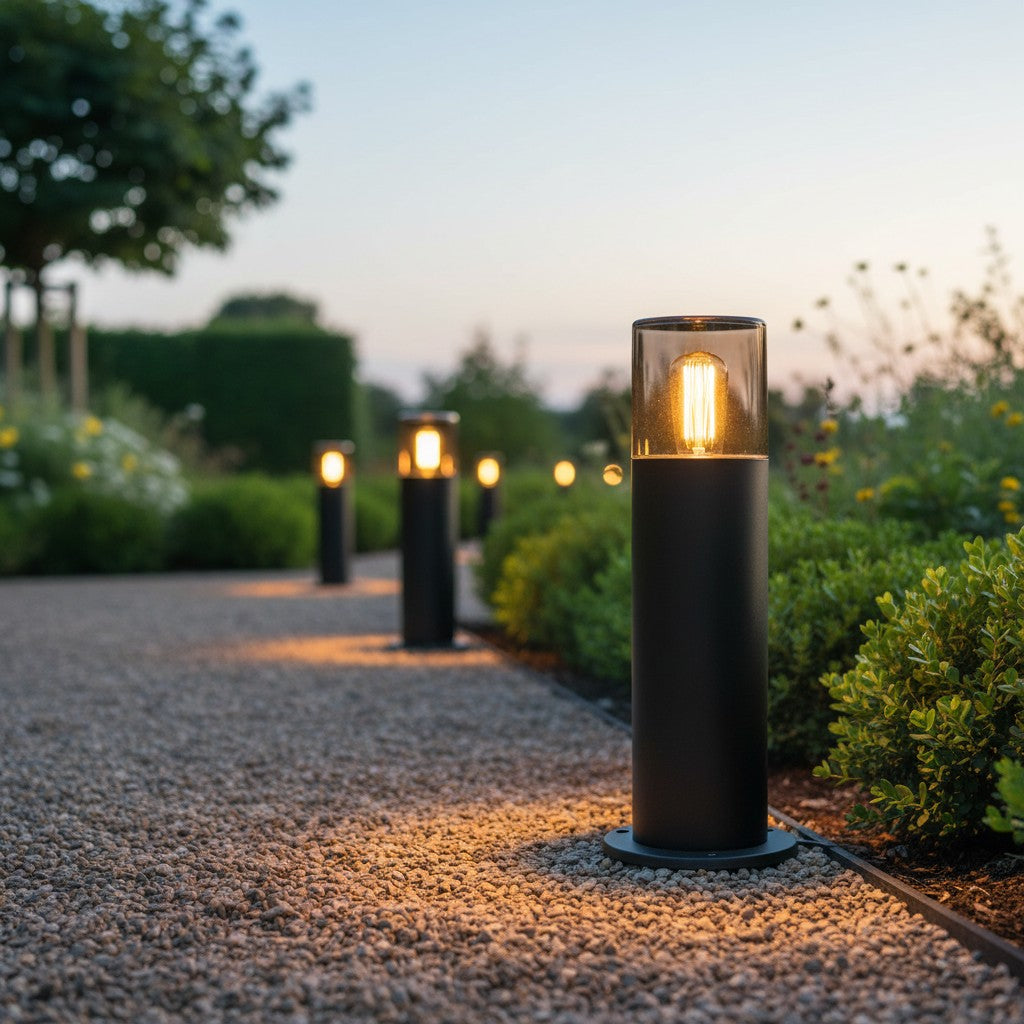 Lampadaire d'extérieur en aluminium abat-jour cylindrique Ronda