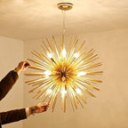 Suspension soleil de tiges en métal doré Radiance – vue 8