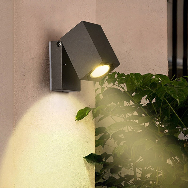 Applique d'extérieur géométrique en aluminium noir Pignon – vue 2