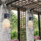 Applique d'extérieur petit bloc en aluminium noir Muret