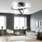 Plafonnier ruban lumineux replié en acrylique noir Virevolte