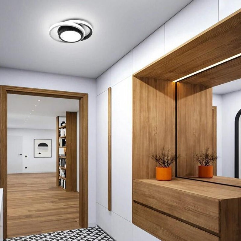 Plafonnier compact noir à anneau lumineux Rouelle – vue 4