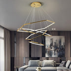 Lustre trois hexagones dorés entrelacés Triade – vue 3