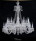 Lustre en cristal et verre à abat-jour en tissu blanc Pampille – vue 10