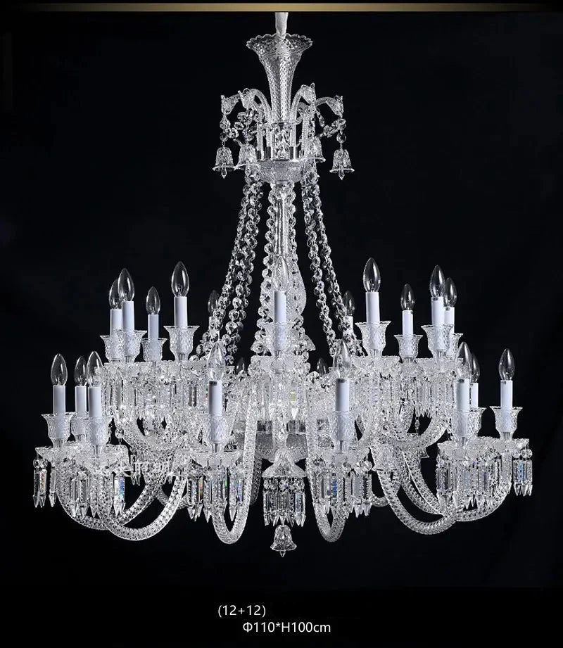 Lustre en cristal et verre à abat-jour en tissu blanc Pampille – vue 10