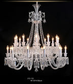 Lustre en cristal et verre à abat-jour en tissu blanc Pampille – vue 11