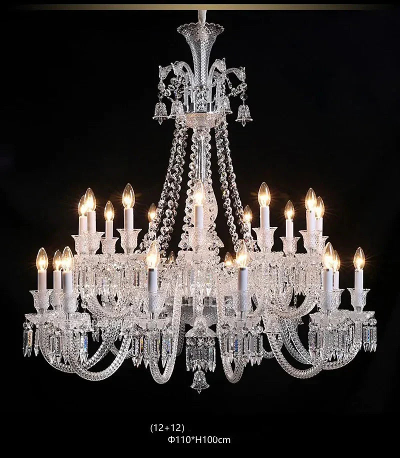 Lustre en cristal et verre à abat-jour en tissu blanc Pampille – vue 11