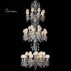 Lustre en cristal et verre à abat-jour en tissu blanc Pampille – vue 12