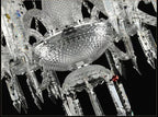 Lustre en cristal et verre à abat-jour en tissu blanc Pampille – vue 14
