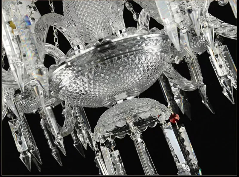 Lustre en cristal et verre à abat-jour en tissu blanc Pampille – vue 14