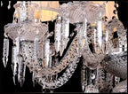 Lustre en cristal et verre à abat-jour en tissu blanc Pampille – vue 15