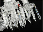 Lustre en cristal et verre à abat-jour en tissu blanc Pampille – vue 16