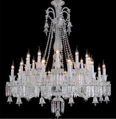 Lustre en cristal et verre à abat-jour en tissu blanc Pampille – vue 21