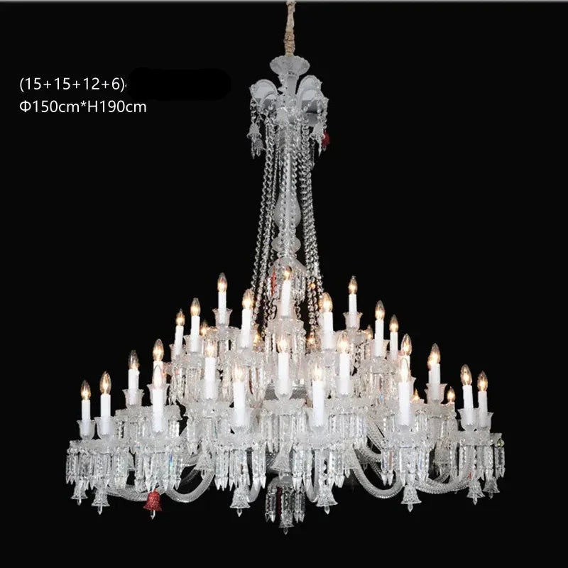 Lustre en cristal et verre à abat-jour en tissu blanc Pampille – vue 27