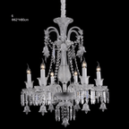 Lustre en cristal et verre à abat-jour en tissu blanc Pampille – vue 41