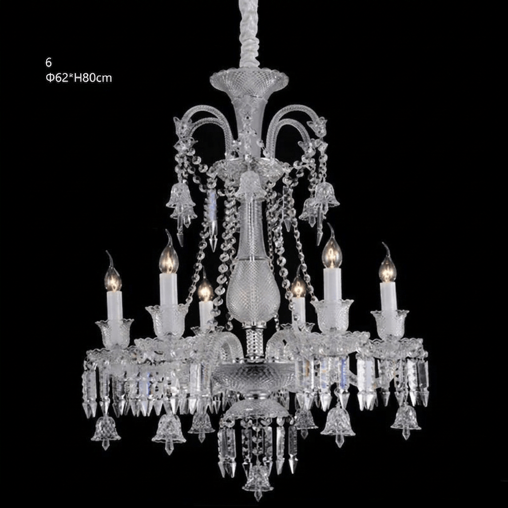 Lustre en cristal et verre à abat-jour en tissu blanc Pampille – vue 41