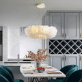 Lustre nuage gris aux volumes doux Stratus, finition blanche